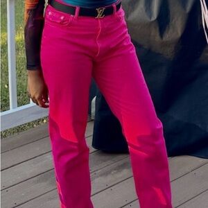 Zara Hot Pink Straight Leg Jeans